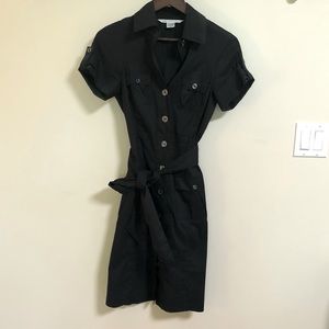 Diane von Furstenberg black button-up dress